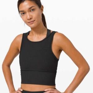 Lululemon Power Pivot Tank Tops Ribbed Black Size 4